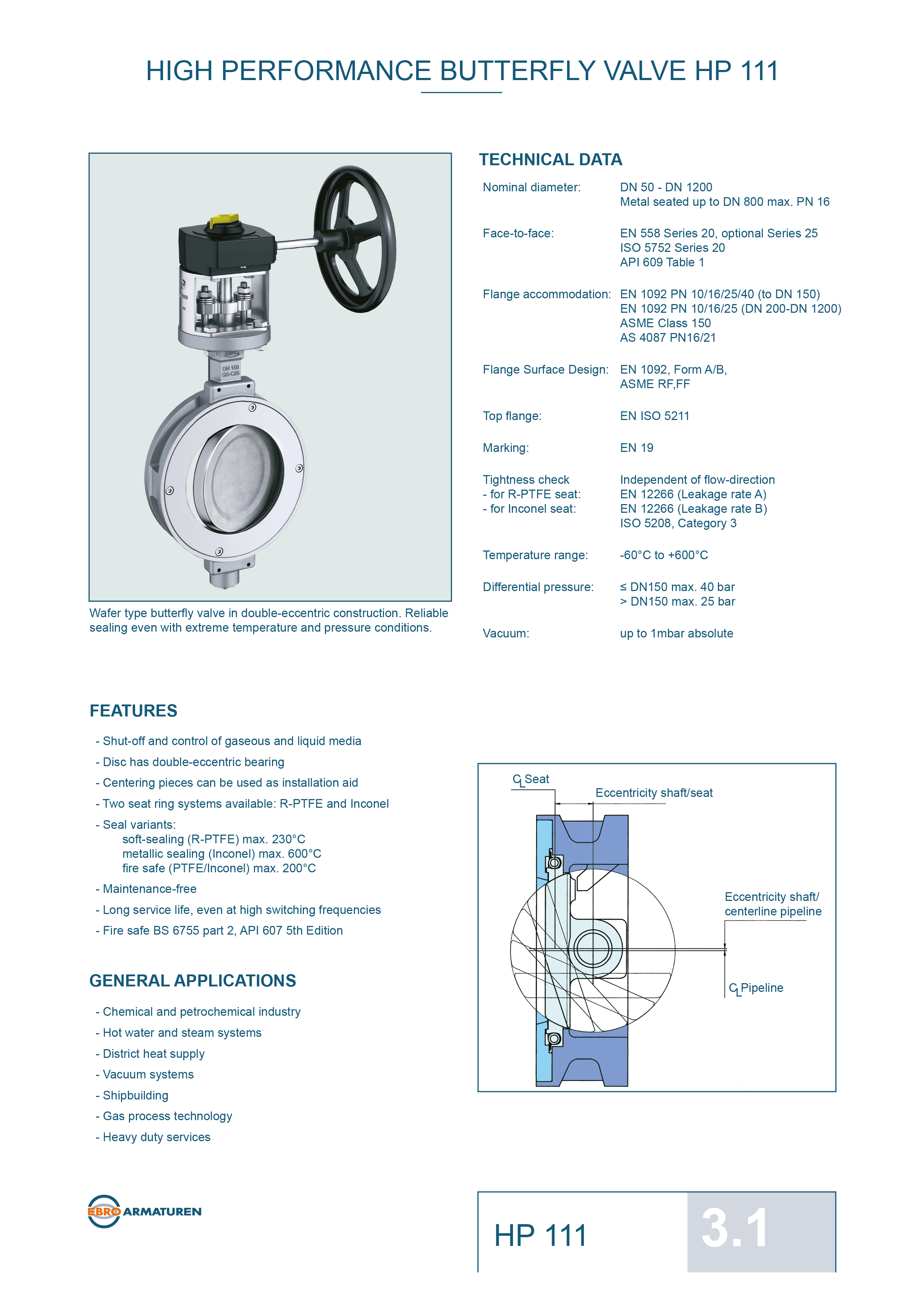Ebro HP-111 High Performance Butterfly Valve