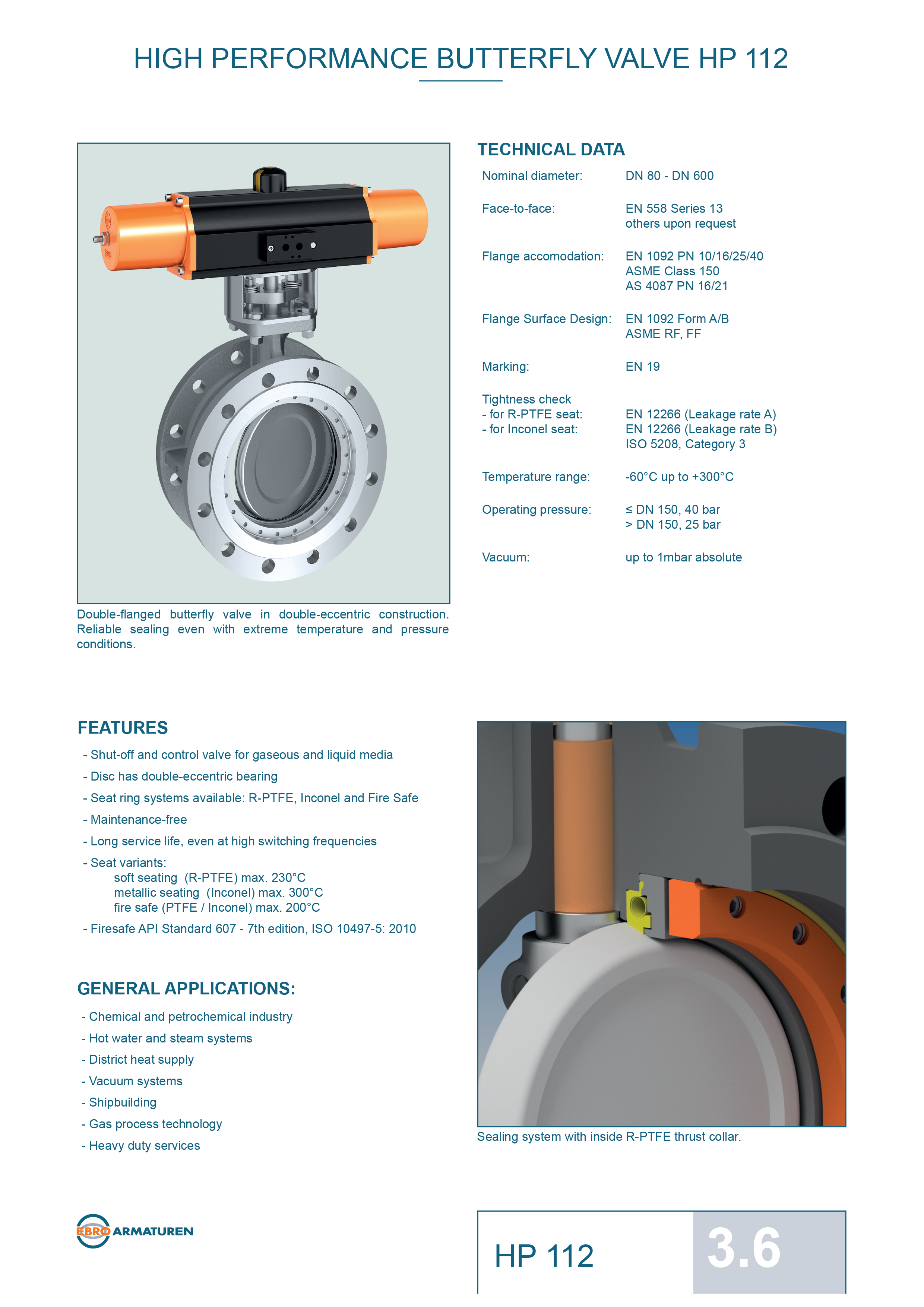 Ebro HP 112 High Performance Butterfly Valves