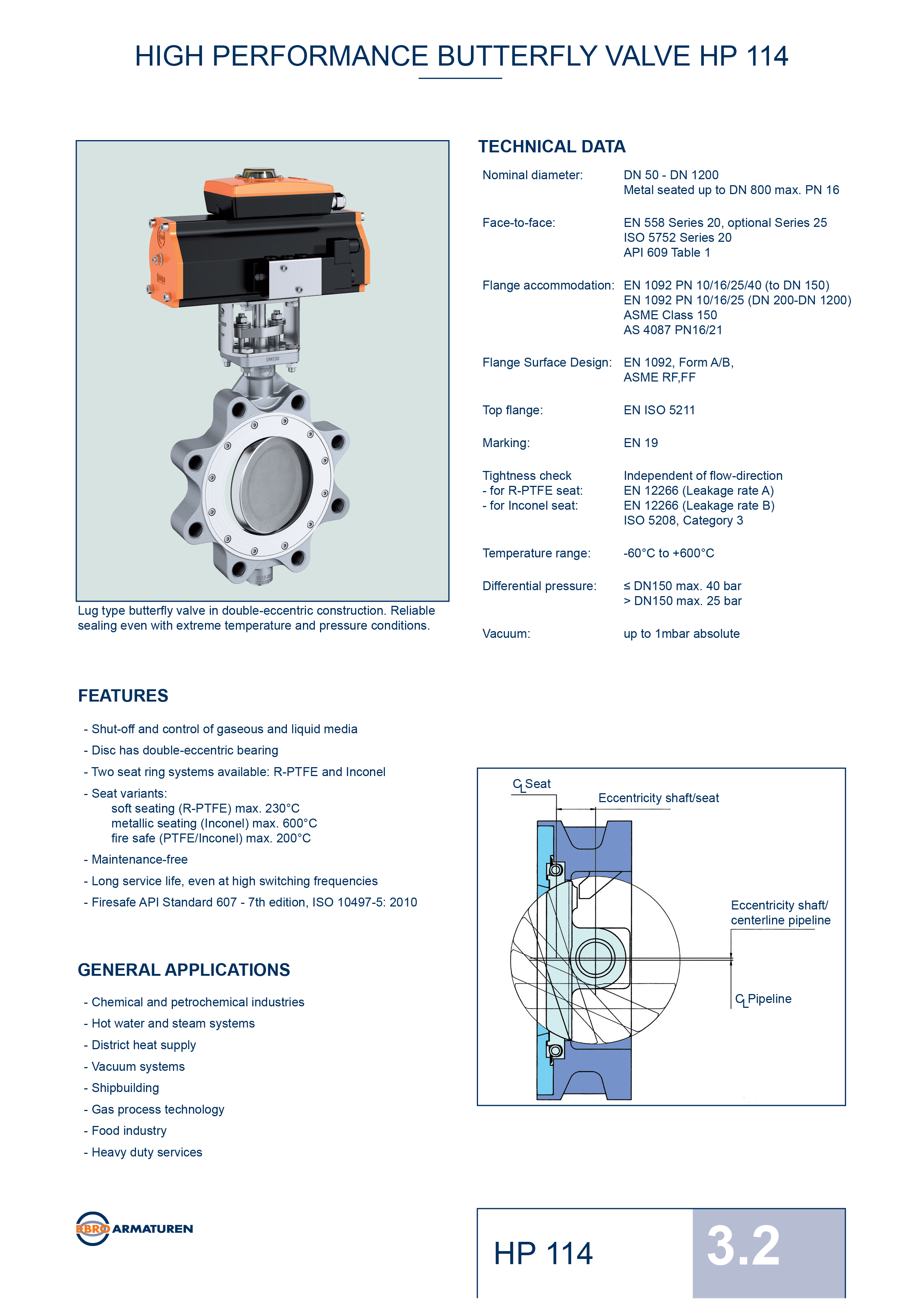 Ebro HP 114 High Performance Butterfly Valves