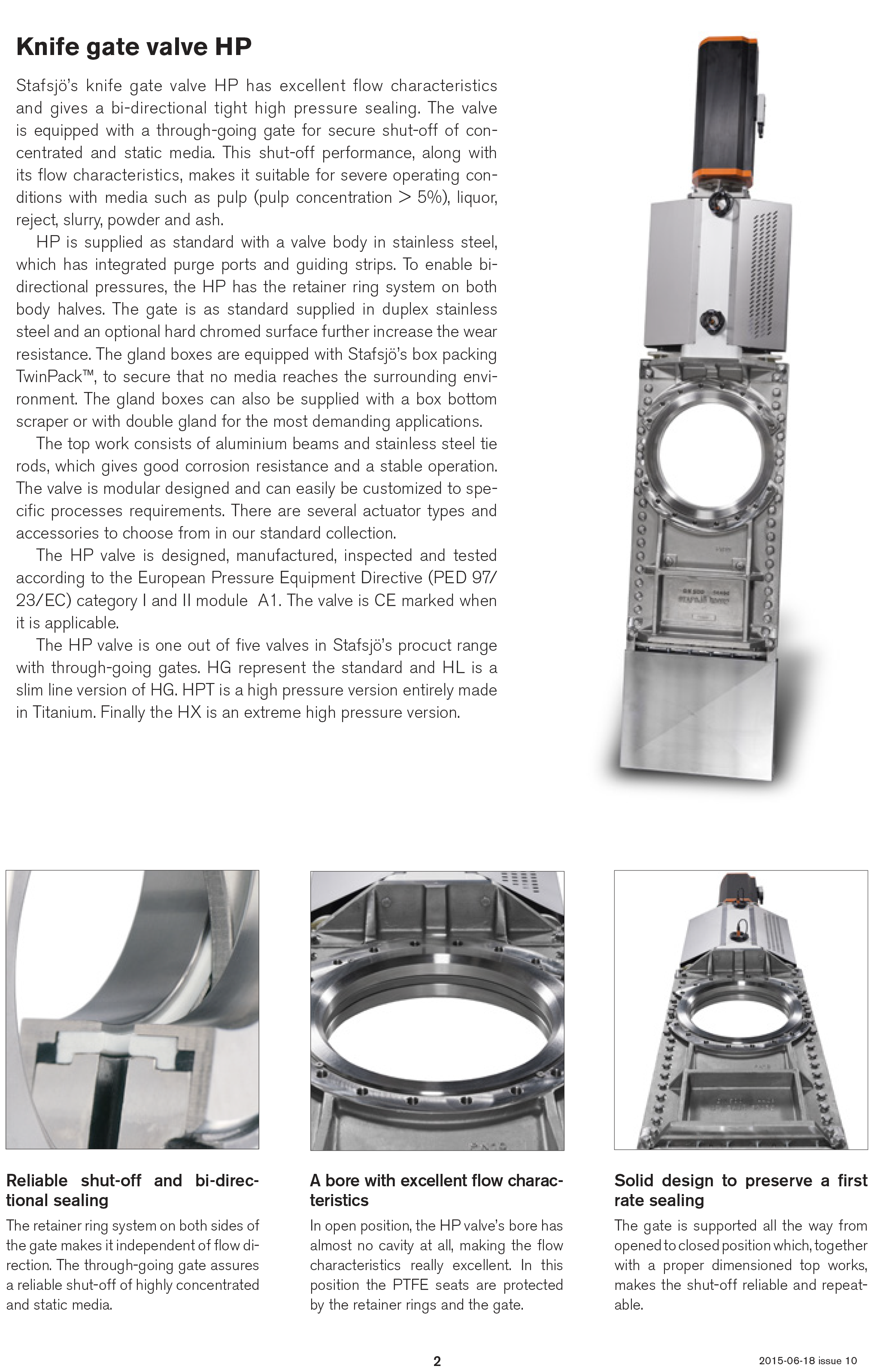 Ebro HP Knife Gate Valve For High Pressure Applications